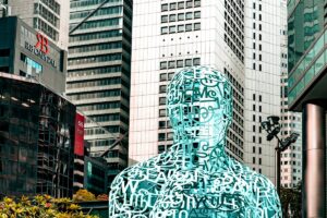 Abstract digital face representing AI and deepfake technology - Photo by Viktor SOLOMONIK on Unsplash